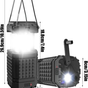 Linterna Camping LED Solar Manivela 3 en 1 Plegable Power Bank